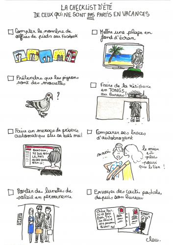 La check-list de ceux qui ne sont PAS en vacances