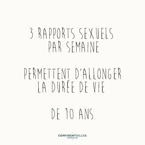 3 rapports sexuels par semaine