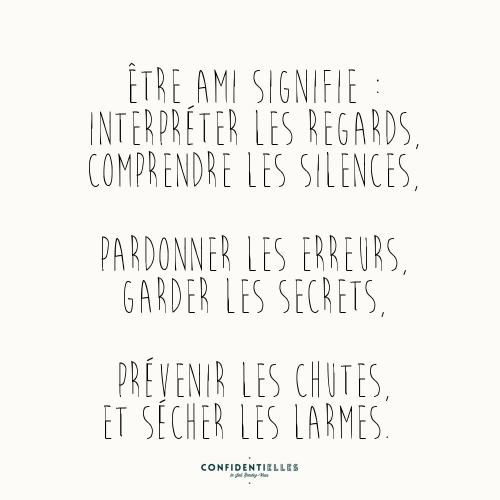 Être ami signifie