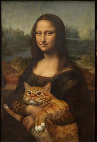 ZARATHUSTRA le gros chat roux qui s'incruste dans les TABLEAUX de grands maîtres