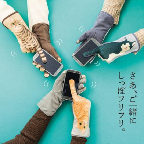 Des GANTS TACTILES en FORME DE CHAT