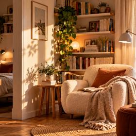 Créer un coin lecture parfait dans un appartement de 40m²