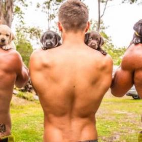 Des POMPIERS NUS qui posent avec des CHIOTS : CALENDRIER HOT en vue !
