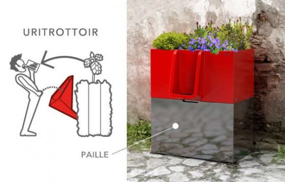 L'URITROTTOIR à Nantes : un CONCEPT pour faire PIPI dans les pots FLEURS des TROTTOIRS !